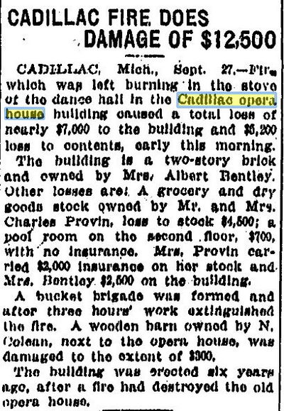 Cadillac Opera House - Sept 1912 Fire (newer photo)
